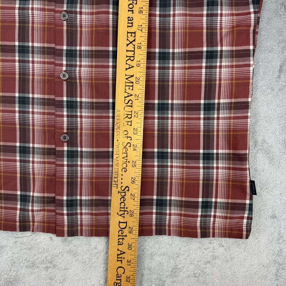 KUHL Mountain Grown Eluxur Mens Lightweight Red Plaid Short Sleeve Button Shirt - Picture 7 of 8